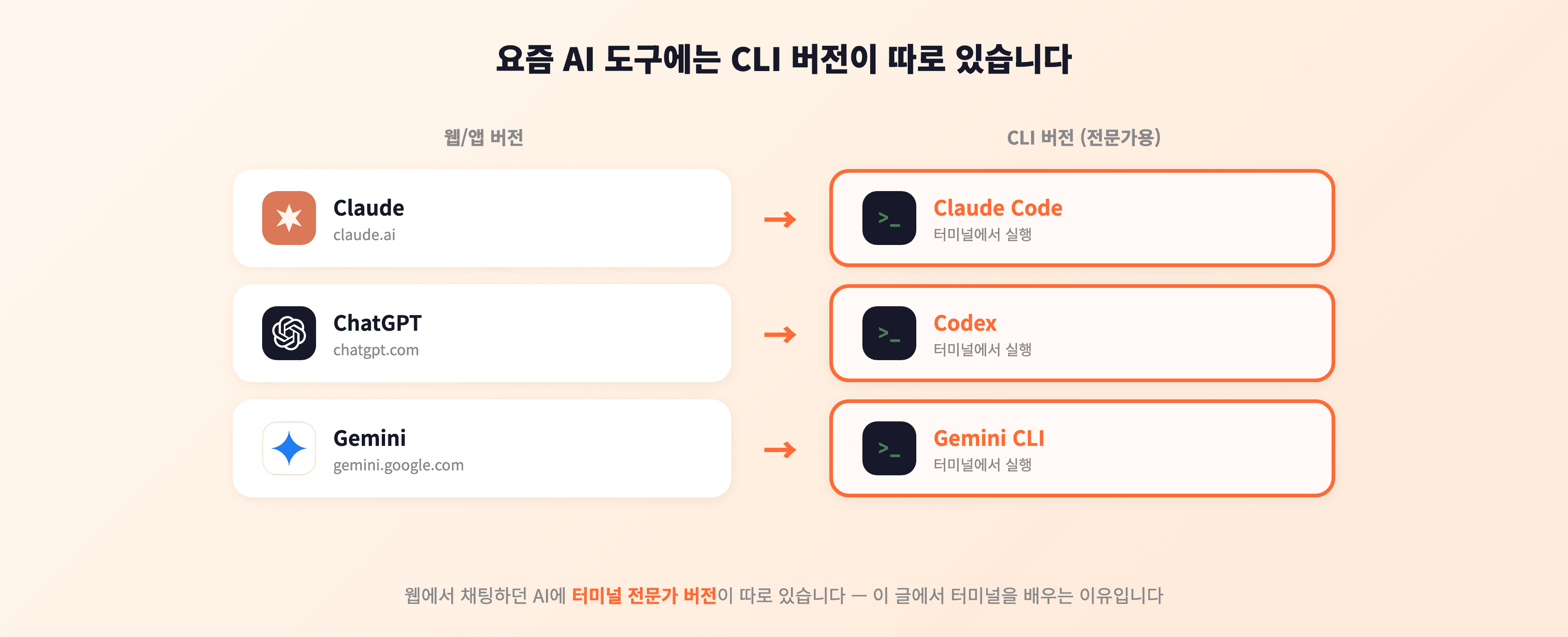 웹에서 채팅하던 AI에 터미널 전문가 버전이 따로 있습니다